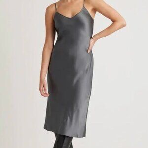 Quince Washable Silk Dress Lava Smoke size Medium NWOT